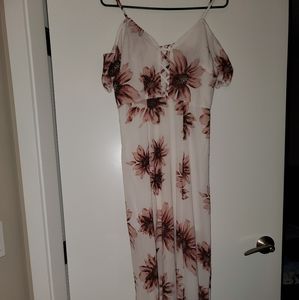 White Off the Shoulder Floral Dress
